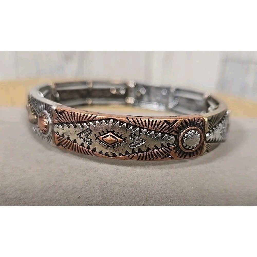 Aztec Bracelet Stretch Tri Color Costume Fashion Jewelry NEW